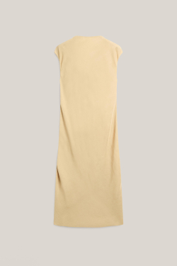 Massimo Dutti Струящееся платье миди с драпировкой - Limited Edition, горчично-желтый