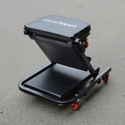 WDK-86044  Лежак ремонтный подкатной на 8-ми колёсах, складной, металлическая основа, порол. матрац