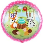 Шар (18"/46 см) Круг, Лесные зверята, Розовый