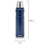 Термос 1 л, BOOMHOUSE (БУМХАУС) DARKBLUE, нержавеющая сталь SUS304, молотковая эмаль, крышка/кружка, синий, 700310