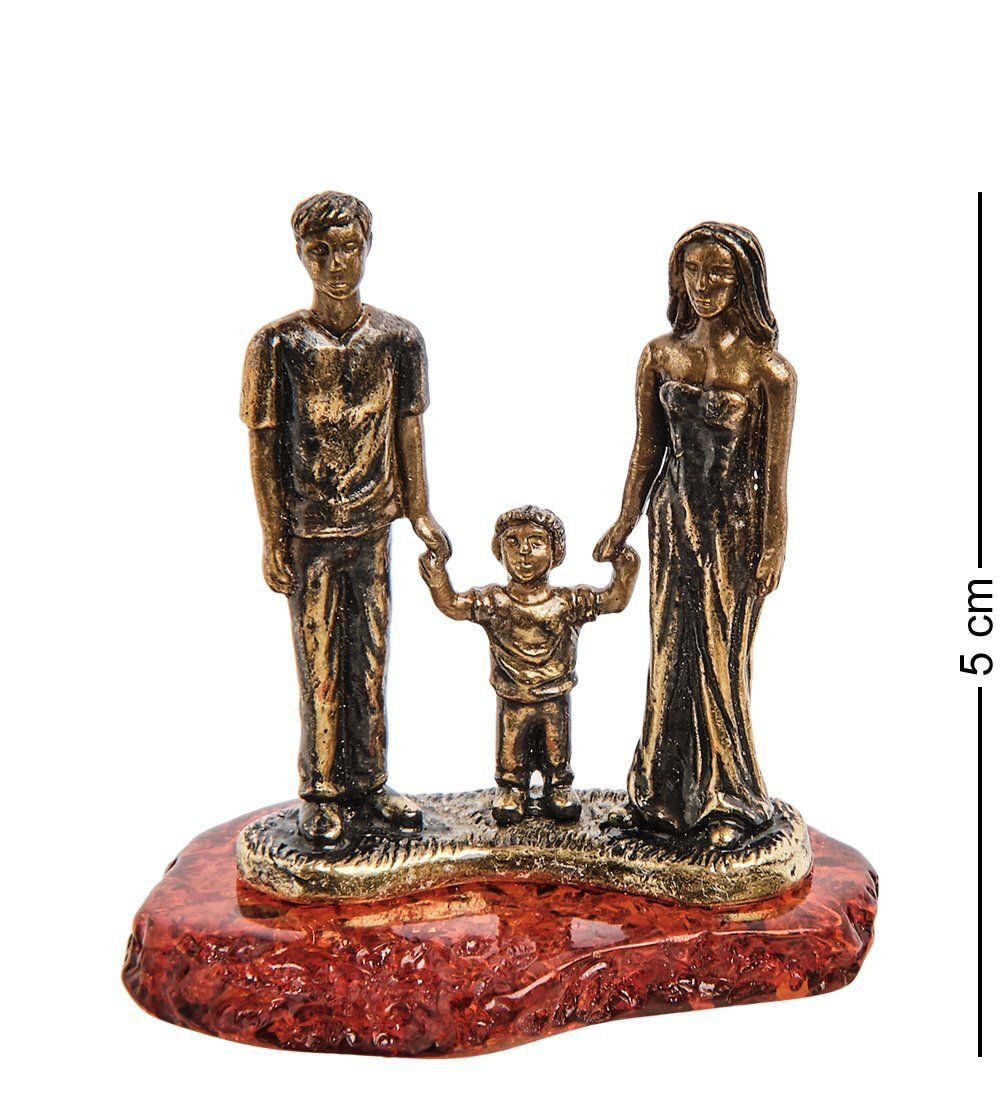 Народные промыслы AM-3127 Фигурка «Семья» (латунь, янтарь)