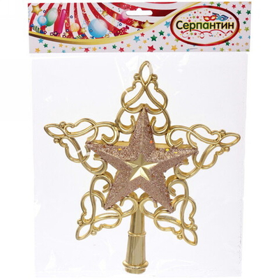 Звезда на ёлку «Кружево» 20*22 см, Шампань