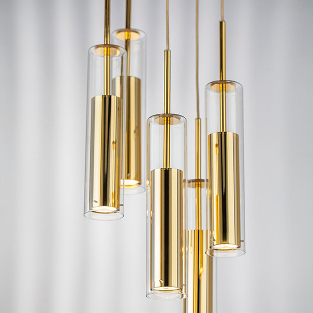 756052 Люстра CILINO 5х40W GU10 ЗОЛОТО