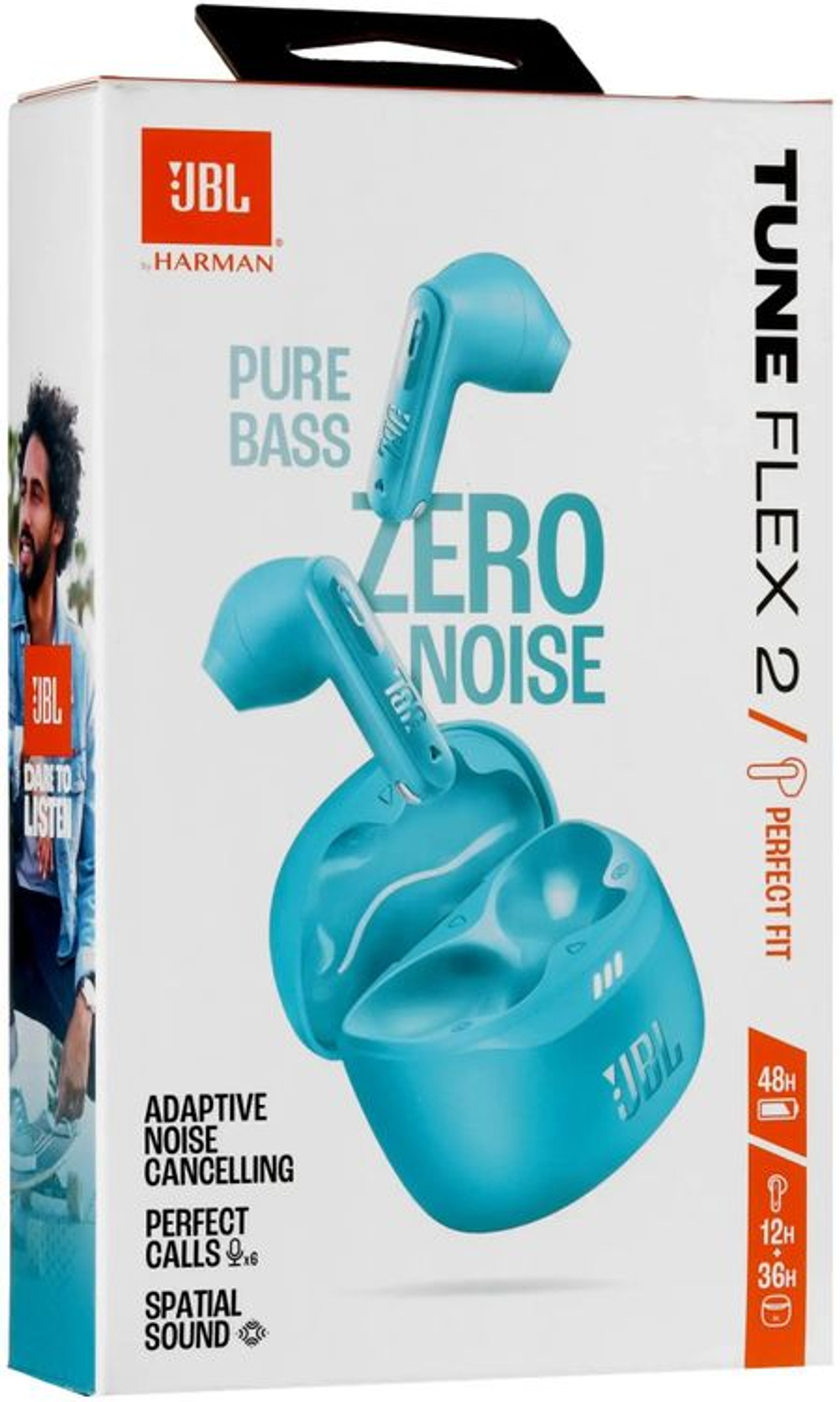 Наушники JBL Tune Flex 2, Bluetooth, вкладыши, синий [jbltflex2tqe]