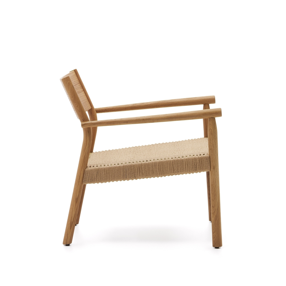 Yalia Кресло из массива дуба с натуральной отделкой и сиденьем из 100% веревки