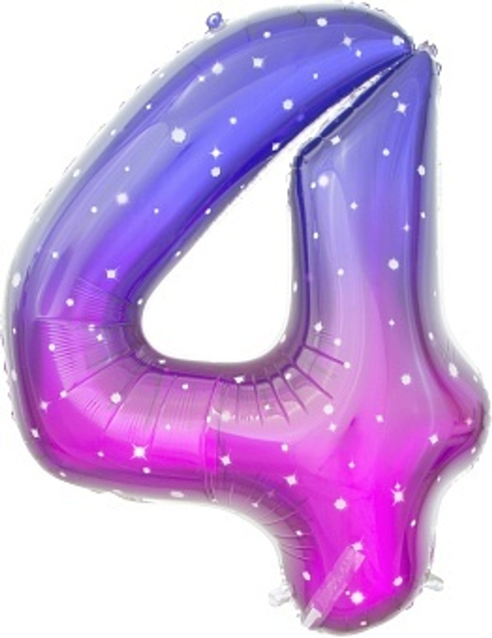 К Цифра 4 Сияющий космос Сиреневый Градиент 85 см.