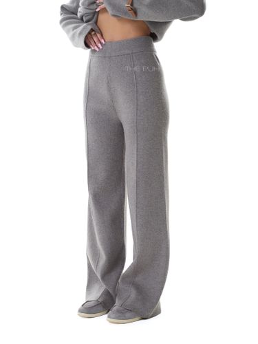 Темно-серый трикотажный костюм с брюками