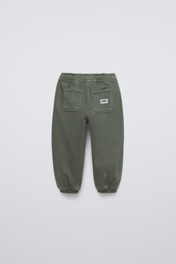 ZARA БРЮКИ-ДЖОГГЕРЫ КОМФОРТНОГО КРОЯ, ХАКИ