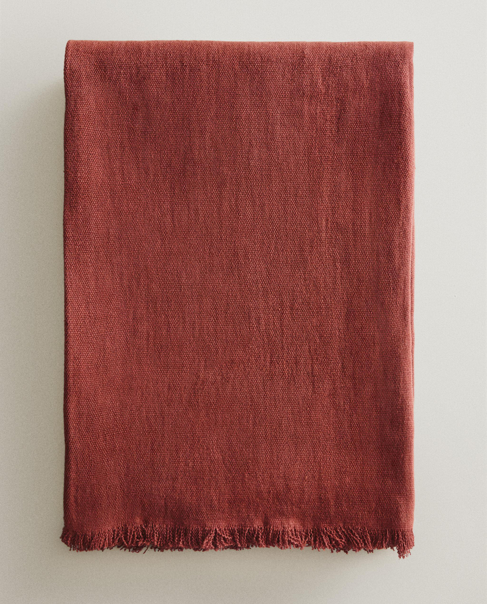 Zara Home плед из льна, терракотовый, 140x190 см