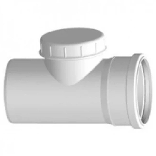 Ревизия с крышкой канализационная бесшумная ПП 50 мм СИНИКОН КОМФОРТ с раструбом белая (уп.20 шт)