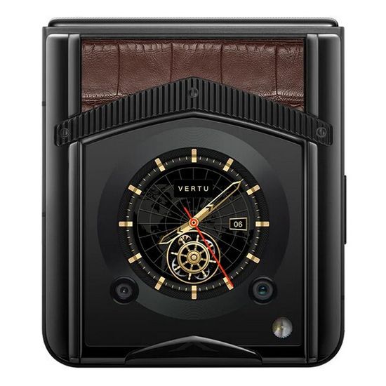 Vertu Ironflip янтарно-коричневый (кожа аллигатора)