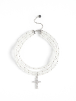 Колье "Trio cross" из горного хрусталя Silver