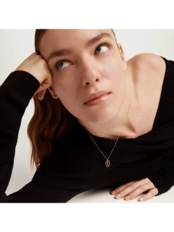 Колье Буква C серебро 925 пробы покрытое золотом