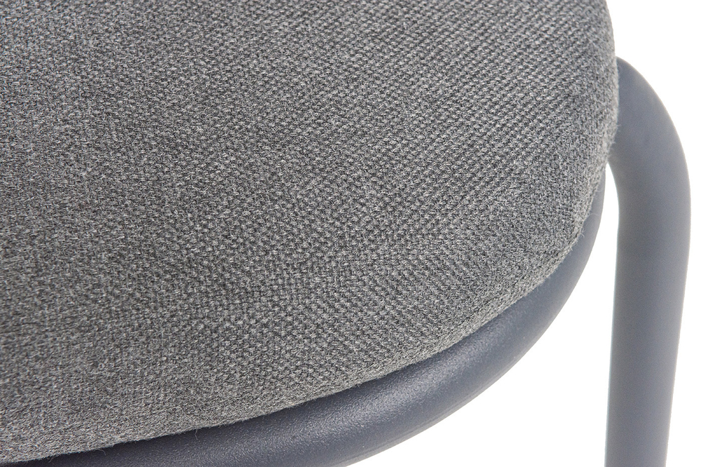 "Кастелло" стул плетеный из роупа, каркас из стали темно-серый (RAL7024) муар, ткань темно-серая 027