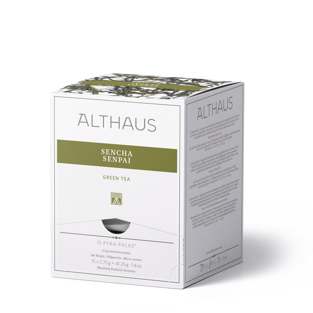 Чай зеленый Althaus Sencha Supreme Senpai в пирамидках, 15 шт