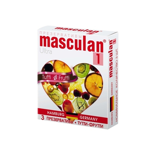 Презервативы "Masculan, 1 Ultra Tutti-Frutti", ароматизированные, 3 шт.