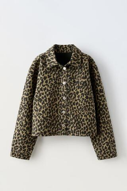 ZARA КУРТКА С ЛЕОПАРДОВЫМ ПРИНТОМ, ЛЕОПАРДОВЫЙ/НЕЖНО-КОРИЧНЕВЫЙ