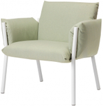 Кресло лаунж металлическое c подушками Scab Design Brezza Lounge, лен, светло-зеленый