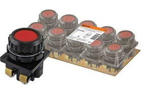 Выключатель кнопочный КЕ 011-У2-исп.2 красный 1з+1р 10A 660B IP40, 30мм TDM SQ0753-0005