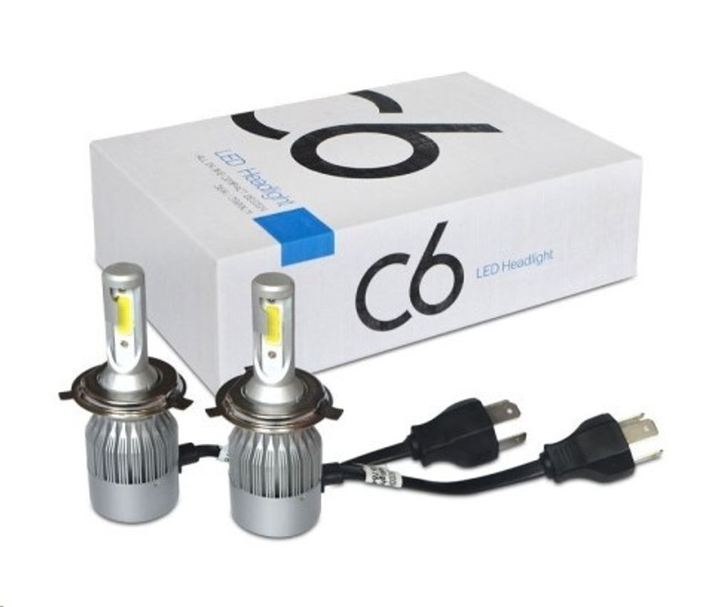 Лампа H4 12V LED 36W/3800LM 6000K 2 шт (со встр. вентилятором) (C6)