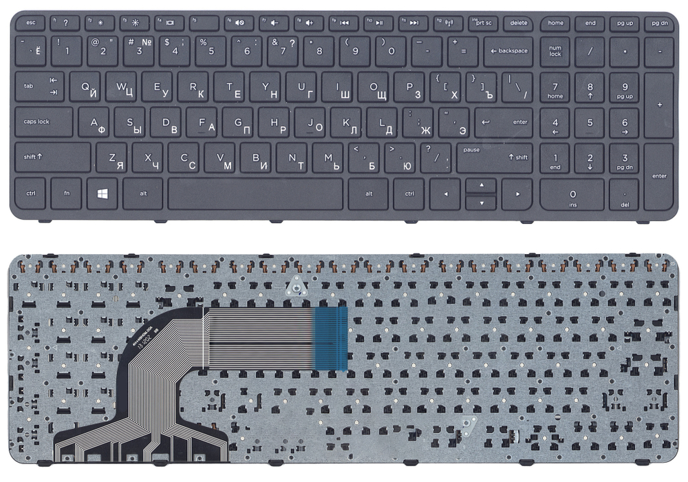 Клавиатура для ноутбука HP Pavilion 15-e черная с рамкой