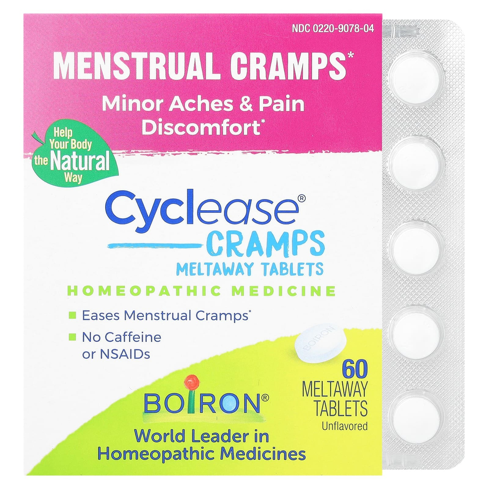 Boiron, Cyclease Cramps, таблетки для рассасывания, с нейтральным вкусом, 60 таблеток для рассасывания