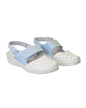 Сабо "Белла" жен. (белый/голубой)