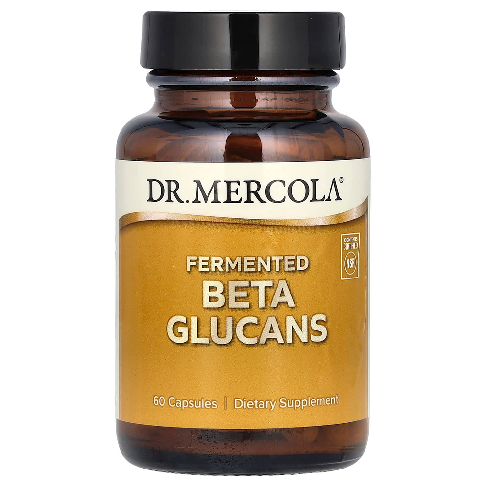 Dr. Mercola, ферментированные бета-глюканы, 60 капсул
