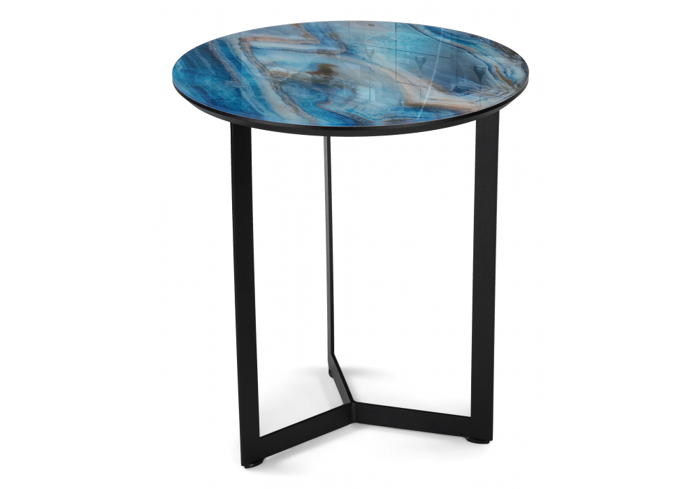 Журнальный стол Woodville Роб D-450 лазурит, черный