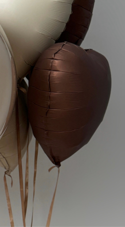 Сердце сатин шоколад 46 см
