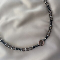 Комплект "Тайна ночи" с раухтопазом и шпинелью