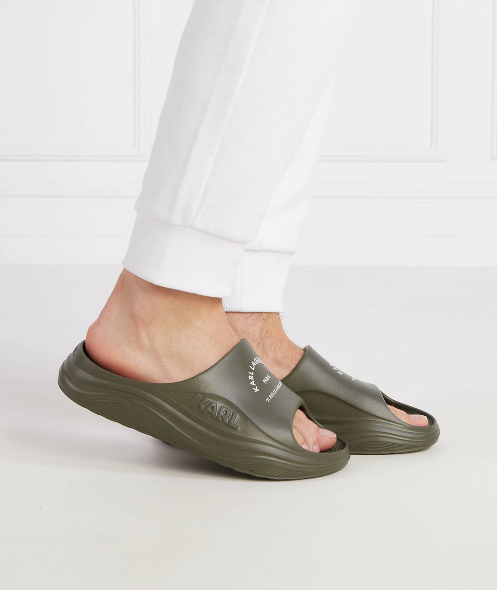 Шлепанцы SKOONA Maison Karl Karl Lagerfeld - хаки(KL75008)