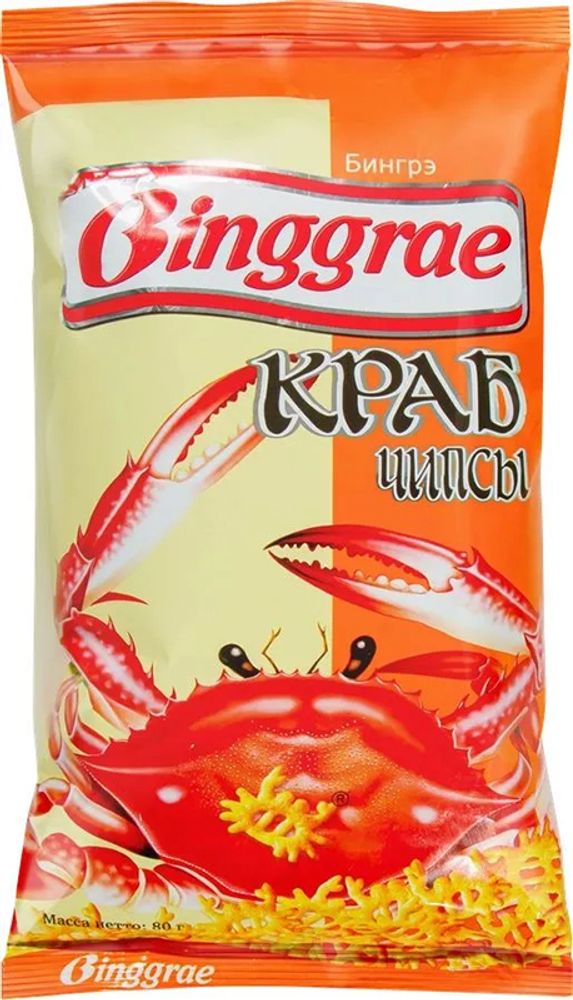 Чипсы пшенично-кукурузные Binggrae Краб чипсы 80г