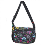 Сумка женская/для девочки Alingar, 250х300х110 мм, "Цветы", рем.через плечо, 1 отделение, влагост. текстиль, внеш. карманы, розовый (цветочный узор)