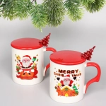 Кружка керамическая 450мл «Новогодние чудеса» с крышкой и ложкой
