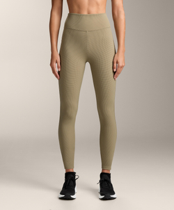 OYSHO Легинсы с высокой посадкой и вафельной текстурой 65 см, хаки