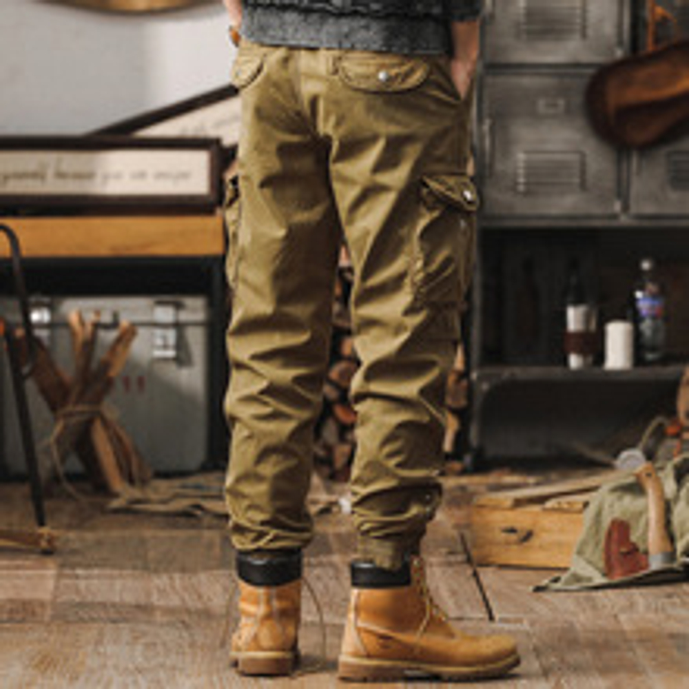 Мужские рабочие брюки в американском ретро-стиле, осенняя коллекция 2025 года, новые свободные повседневные брюки, функциональные тактические джоггеры для активного отдыха.