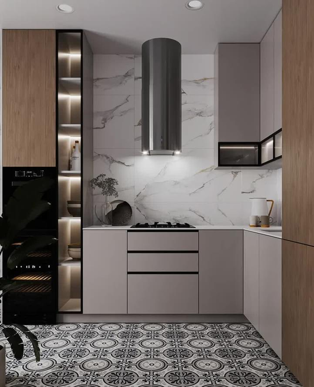 Staro Carpets Pre-cut Rondo Grey Black Joint 60x60