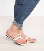 кожаное вьетнамки miller TORY BURCH - кремовый(90582)