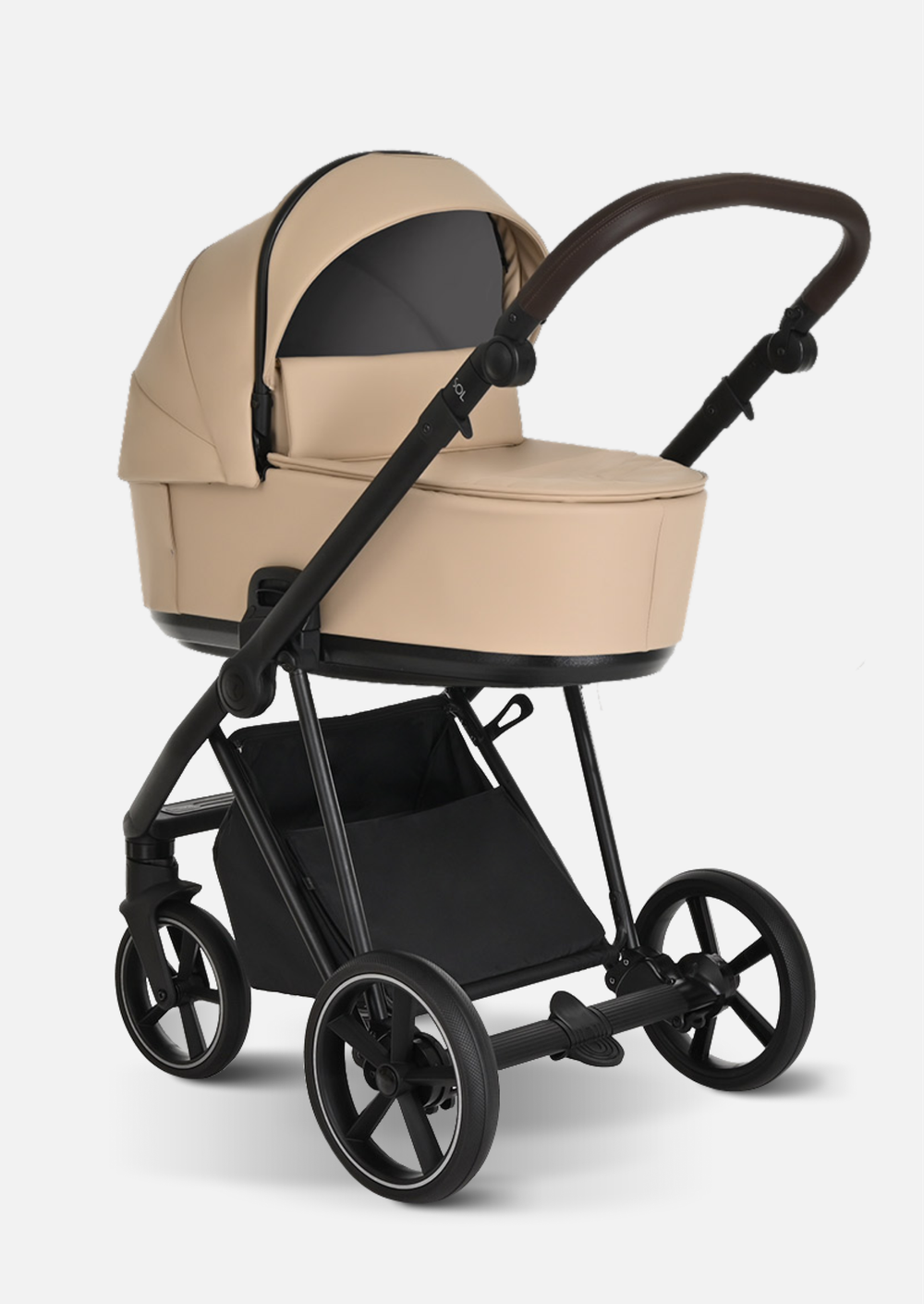 Roan Коляска 2 в 1 Sol Leather Caramel Black Тем.коричневый
