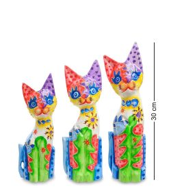Decor and Gift 99-268 Фигурка «Кошка» н-р из трех 30,25,20 см (албезия, о.Бали)