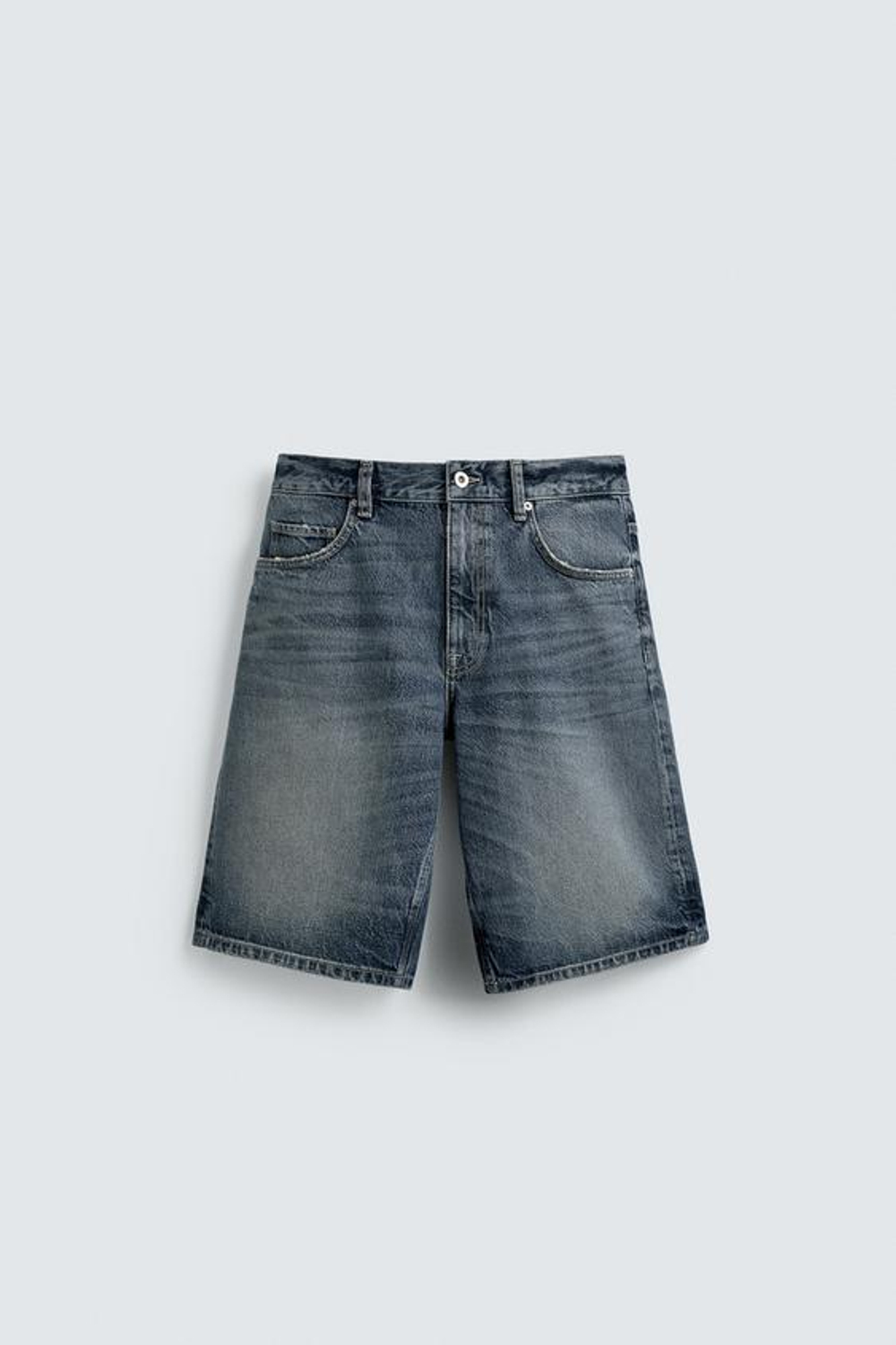 ZARA ДЖИНСОВЫЕ ШОРТЫ RELAXED FIT, СИНИЙ
