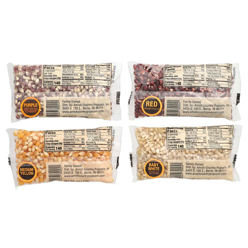 Amish Country Popcorn, Попкорн в разнообразном наборе, 4 упаковки по 113 г (4 унции)