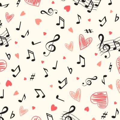 Музыкальный - сердца и ноты