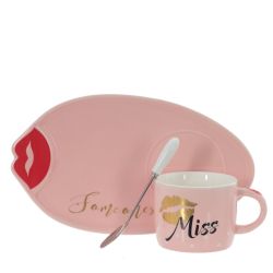 GAEM Кружка с блюдцем и ложкой, 200 мл, L25 W14 H8 см