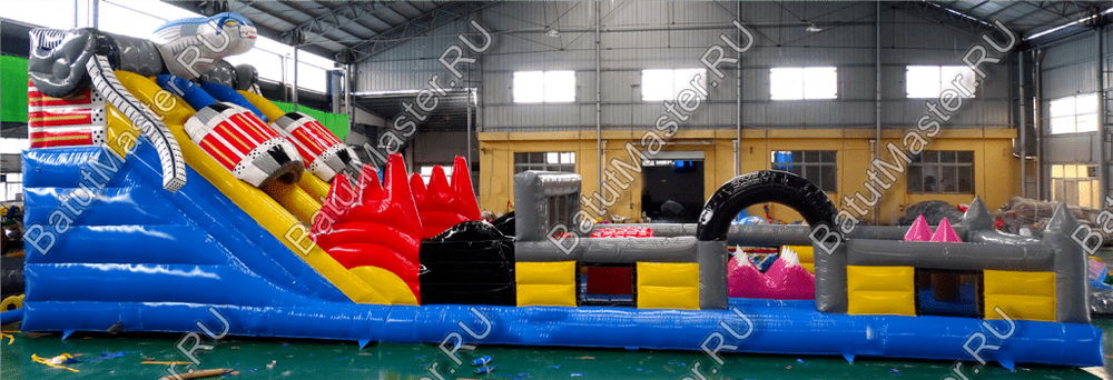 Коммерческий надувной батут "Робот" 16*4*5 м