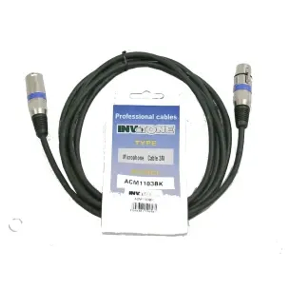 Invotone ACM1106BK - Микрофонный кабель,  XLR &lt;-&gt; XLR длина 6 м, цвет черный.