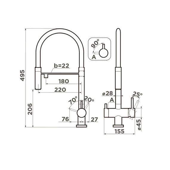 Смеситель Omoikiri Kanto-IB латунь/Indigo blue