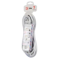 Удлинитель электрический ЭРА U-3e-7m-3x1,5 с заземлением 3 розетки 7м ПВС 3x1,5мм2 16А