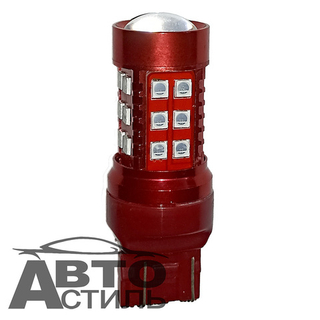 Светодиод 12V T20\5  30SMD 3030 RED LENS (Линза 6+24смд) 2-х конт бесцок КРАСН